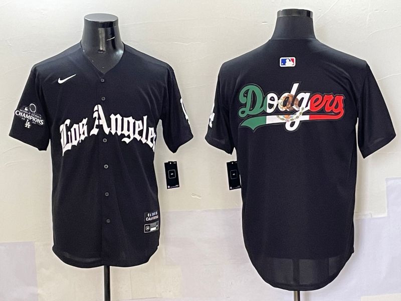 Men Los Angeles Dodgers Blank Black Five generations Joint Name 2025 Nike MLB Jersey style 53